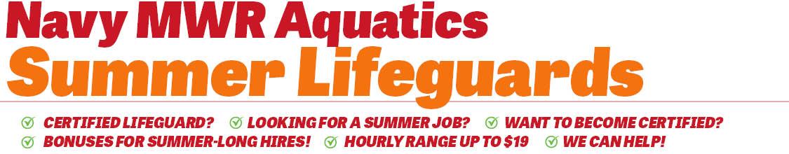 Navy MWR Summer Lifeguard Jobs